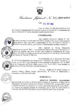 Resolución Jefatural N° 504-2010-AGN/J