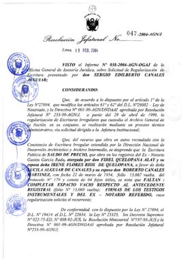 Resolución Jefatural N° 047-2004-AGN/J