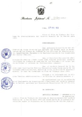 Resolución Jefatural N° 102-1993/AGN/J