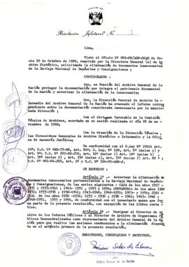 Resolución Jefatural N° 005-1989/AGN/J