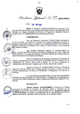 Resolución Jefatural N° 127-2016-AGN/J