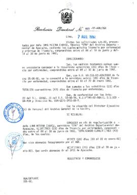 Resolución Directoral N° 023-92-AGN/OGA