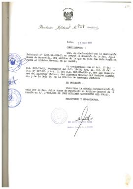 Resolución Jefatural N° 217-1984/AGN/J