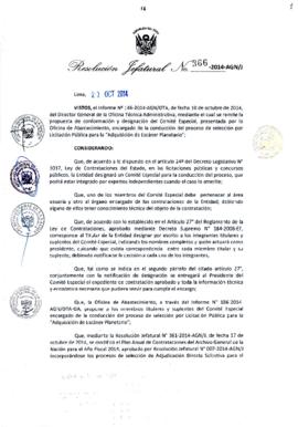 Resolución Jefatural N° 366-2014-AGN/J