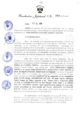 Resolución Jefatural N° 264-2000/AGN/J