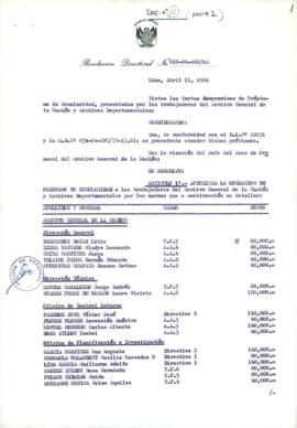 Resolución Directoral N° 18-84-AGN/OA