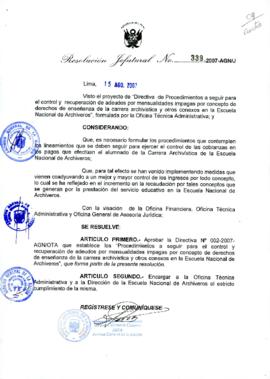 Resolución Jefatural N° 339-2007-AGN/J