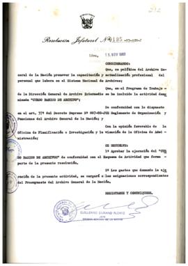 Resolución Jefatural N° 195-1983/AGN/J