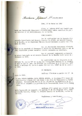 Resolución Jefatural N° 011-1982/AGN/J