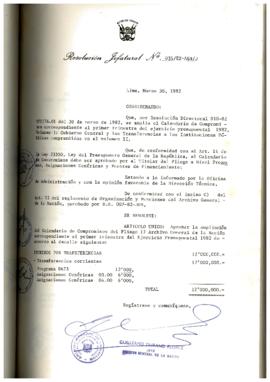 Resolución Jefatural N° 035-1982/AGN/J