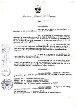 Resolución Jefatural N° 006-1989/AGN/J