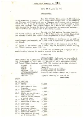 Resolución Jefatural N° 001-1976/AGN/J