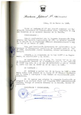 Resolución Jefatural N° 030-1982/AGN/J