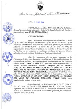 Resolución Jefatural N° 360-2004-AGN/J