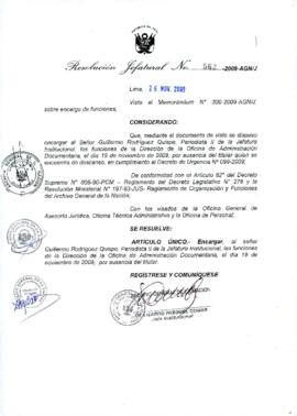 Resolución Jefatural N° 562-2009-AGN/J