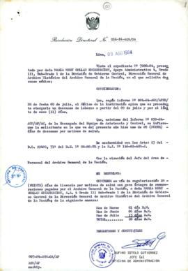 Resolución Directoral N° 56-84-AGN/OA