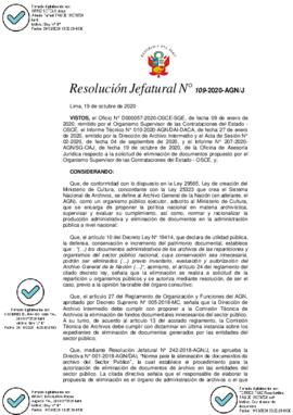 Resolución Jefatural N° 109-2020-AGN/J