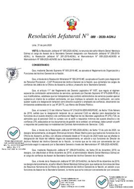 Resolución Jefatural N° 089-2020-AGN/J