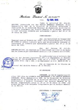 Resolución Directoral N° 013-95-AGN/OTA