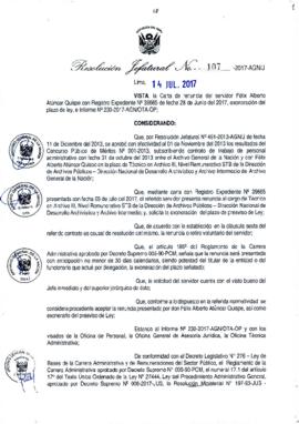 Resolución Jefatural N° 107-2017-AGN/J