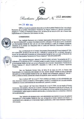Resolución Jefatural N° 252-2015-AGN/J