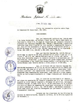 Resolución Jefatural N° 213-1992/AGN/J