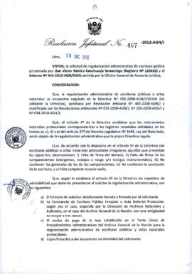 Resolución Jefatural N° 407-2012-AGN/J