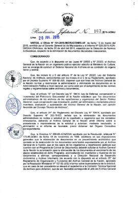 Resolución Jefatural N° 163-2015-AGN/J