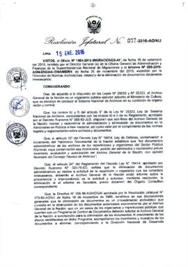 Resolución Jefatural N° 007-2016-AGN/J