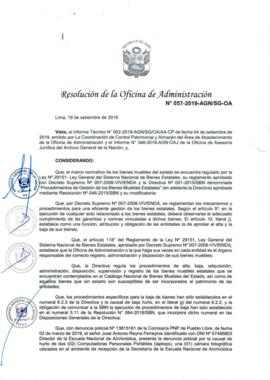 Resolución de la Oficina de Administración N° 057-2019-AGN/SG-OA