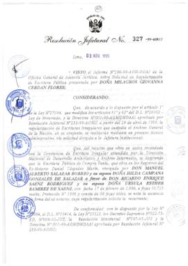 Resolución Jefatural N° 327-1999/AGN/J