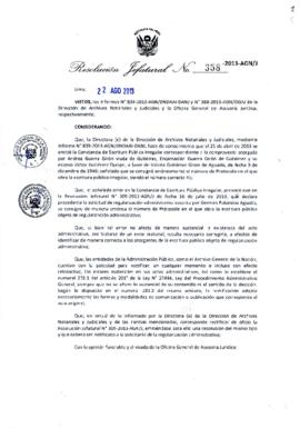 Resolución Jefatural N° 358-2013-AGN/J