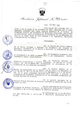 Resolución Jefatural N° 363-1999/AGN/J