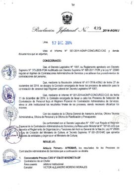 Resolución Jefatural N° 439-2014-AGN/J