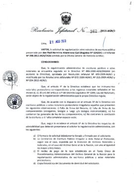 Resolución Jefatural N° 362-2013-AGN/J