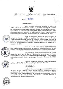 Resolución Jefatural N° 030-2011-AGN/J