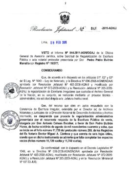 Resolución Jefatural N° 048-2011-AGN/J