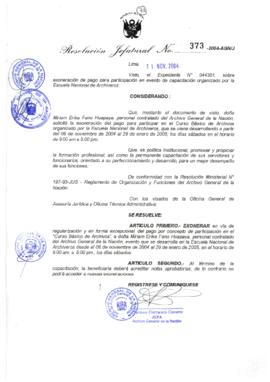 Resolución Jefatural N° 373-2004-AGN/J