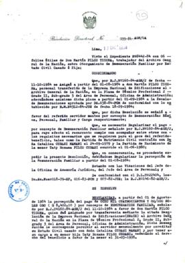 Resolución Directoral N° 99-84-AGN/OA