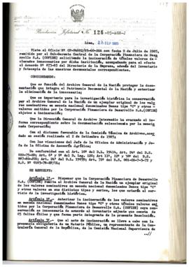 Resolución Jefatural N° 126-1985/AGN/J