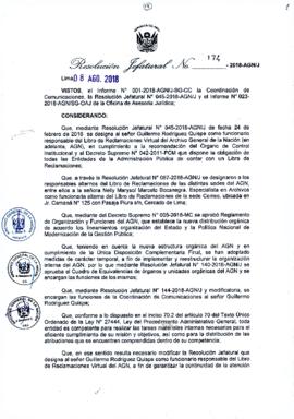Resolución Jefatural N° 174-2018-AGN/J