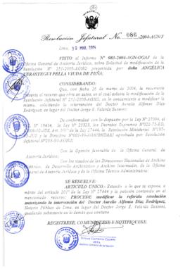 Resolución Jefatural N° 086-2004-AGN/J