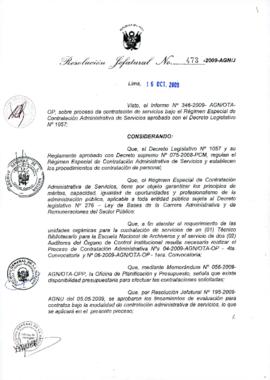 Resolución Jefatural N° 473-2009-AGN/J