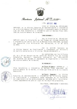 Resolución Jefatural N° 180-1992/AGN/J