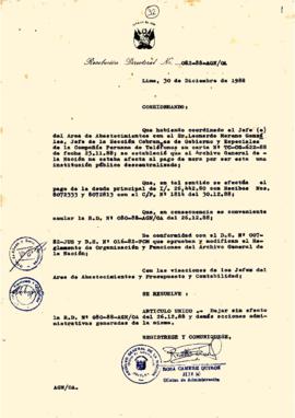 Resolución Directoral N° 082-88-AGN/OA