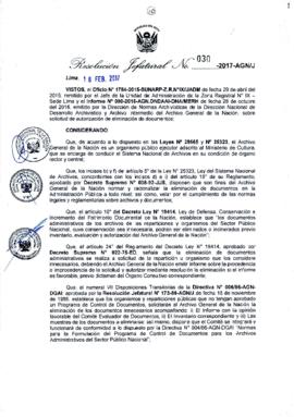 Resolución Jefatural N° 030-2017-AGN/J