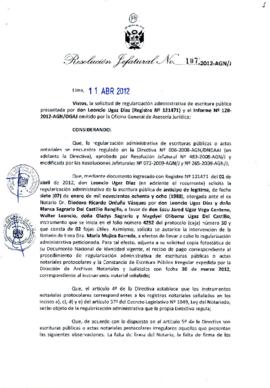 Resolución Jefatural N° 107-2012-AGN/J