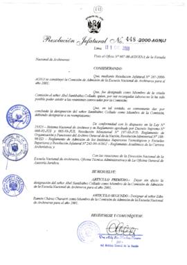 Resolución Jefatural N° 448-2000/AGN/J