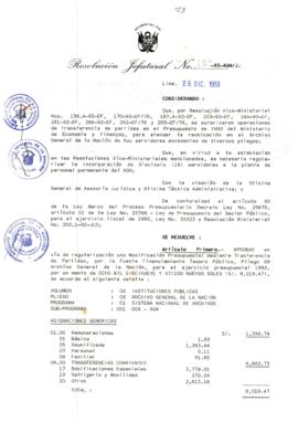 Resolución Jefatural N° 152-1993/AGN/J