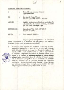 INFORME 062-2001-AGN-OGAJ